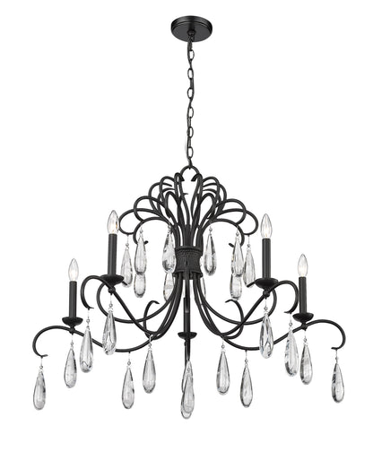 Amara 5 Light Chandelier Matte Black