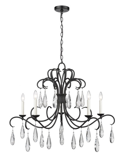Amara 5 Light Chandelier Matte Black