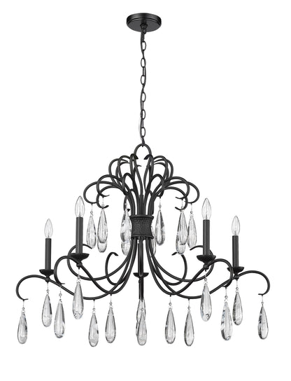Amara 5 Light Chandelier Matte Black