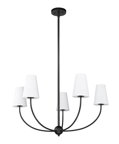 Shannon 5 Light Chandelier Matte Black