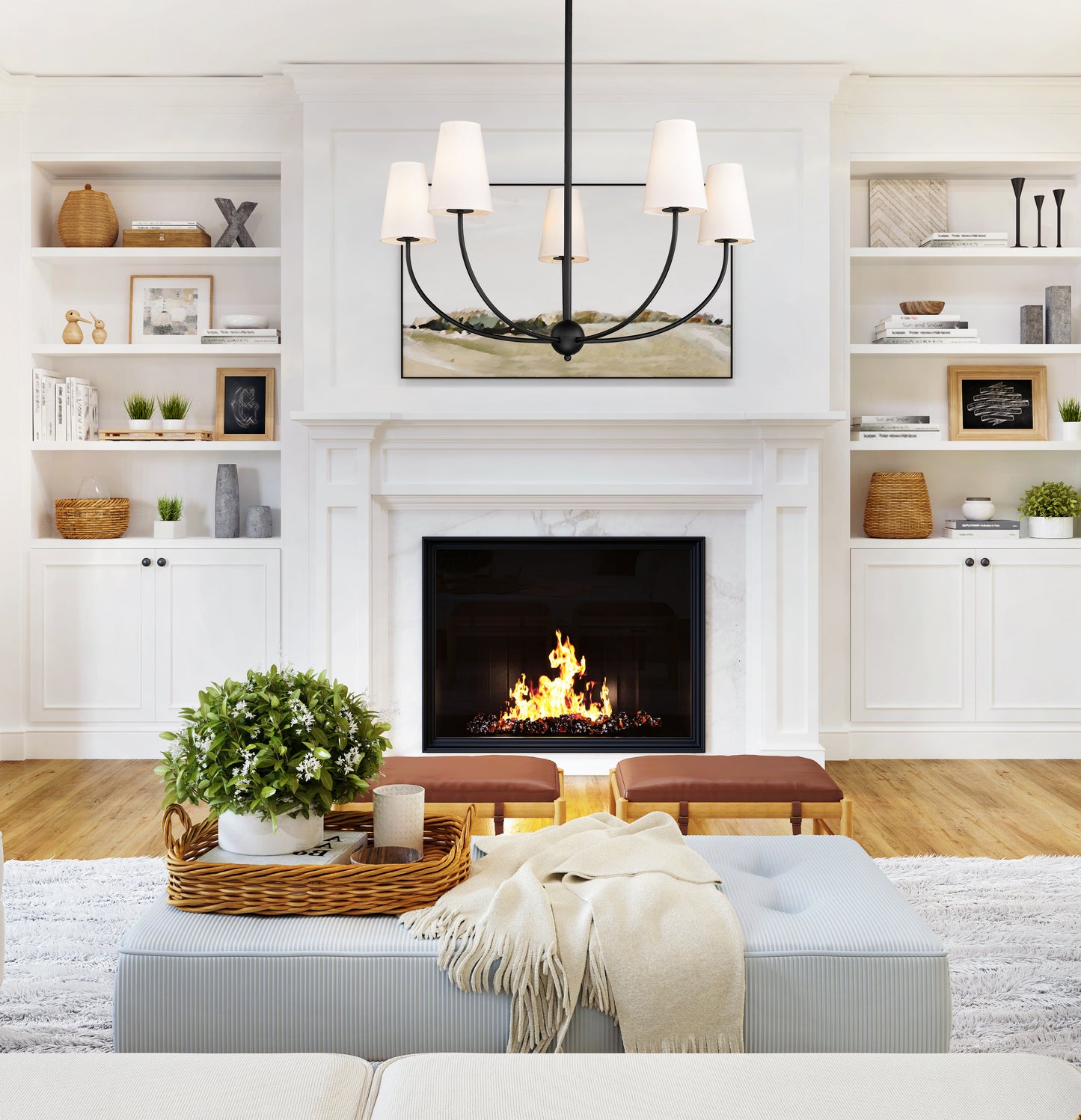 Shannon 5 Light Chandelier Matte Black