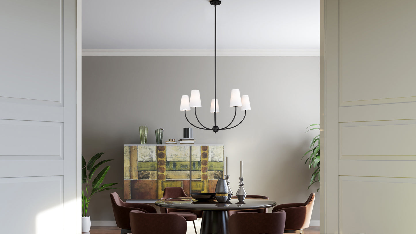 Shannon 5 Light Chandelier Matte Black