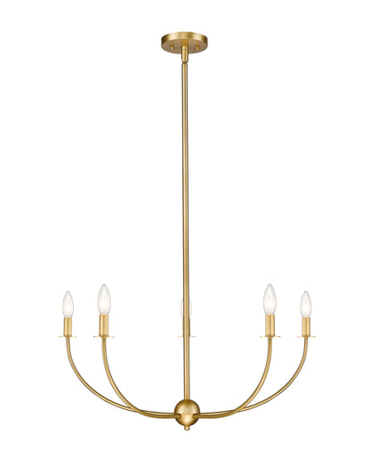 Shannon 5 Light Chandelier Rubbed Brass