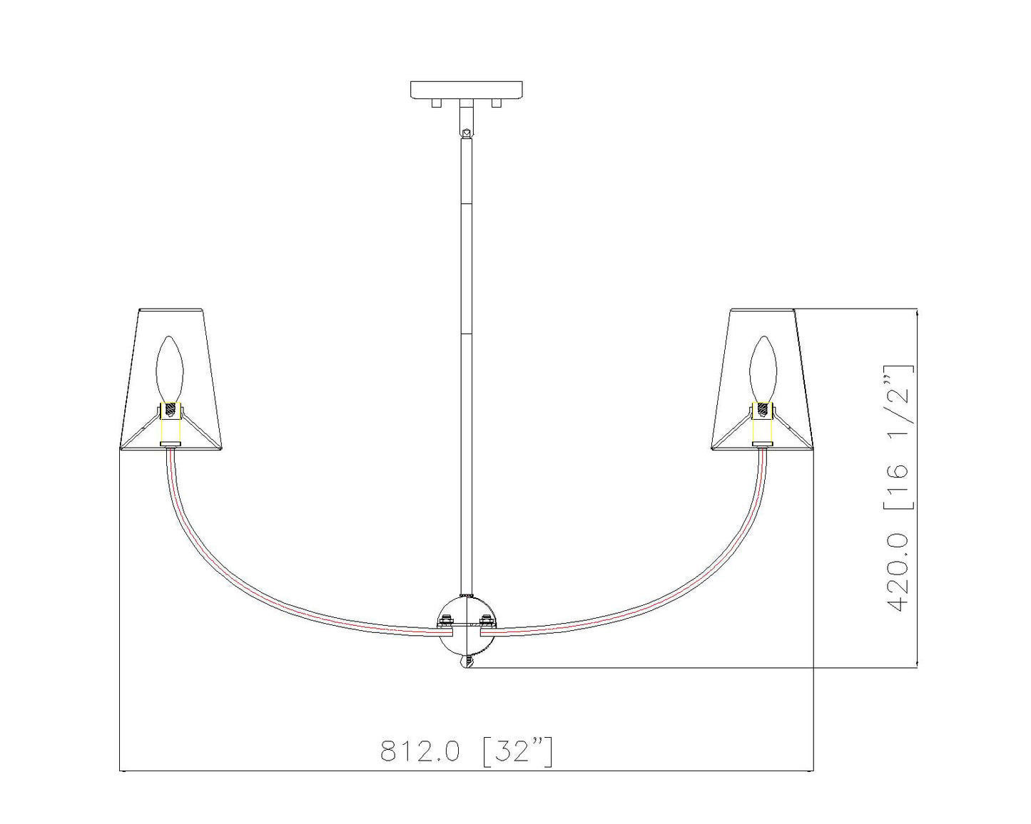 Shannon 5 Light Chandelier Rubbed Brass