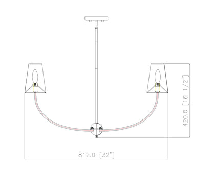 Shannon 5 Light Chandelier Rubbed Brass