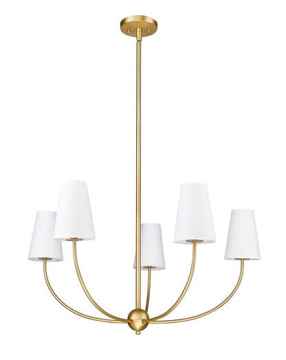 Shannon 5 Light Chandelier Rubbed Brass