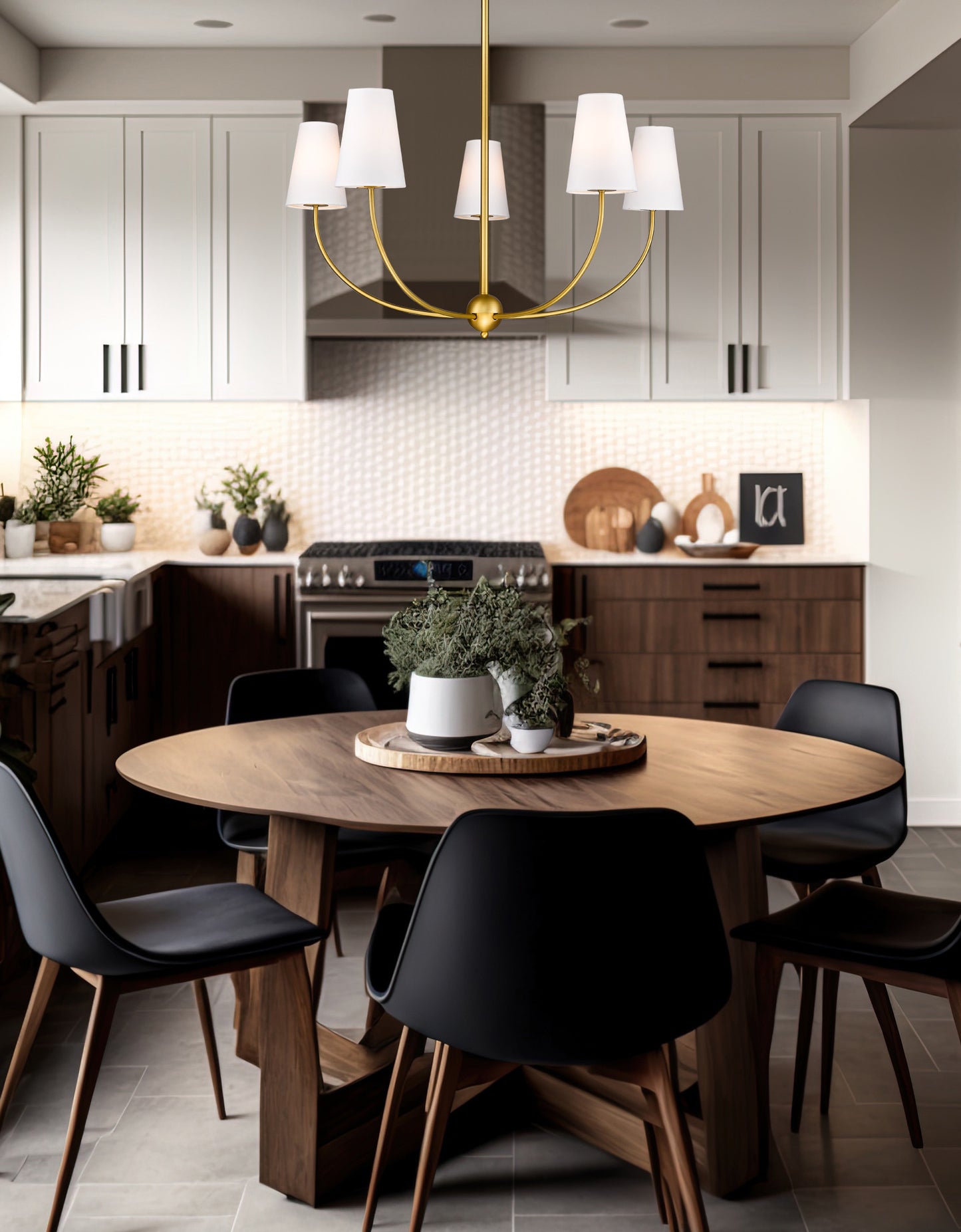 Shannon 5 Light Chandelier Rubbed Brass