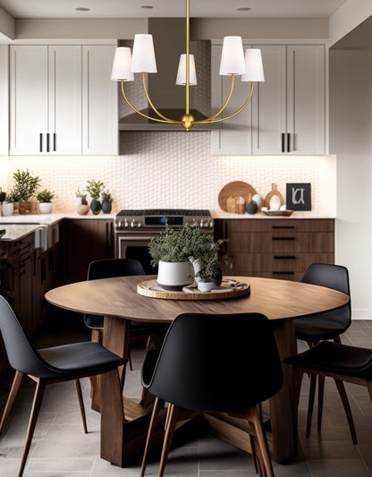 Shannon 5 Light Chandelier Rubbed Brass