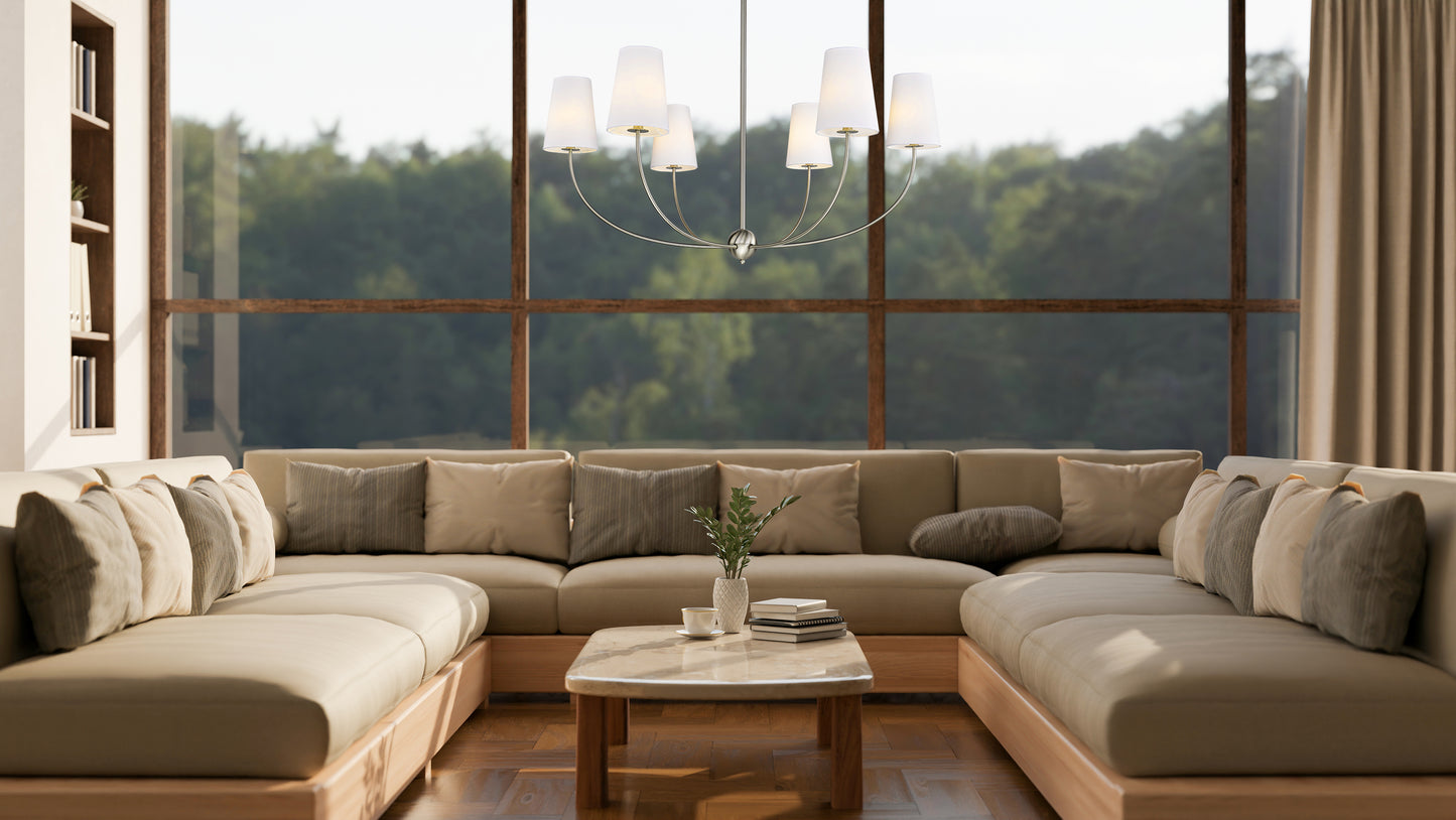 Shannon 6 Light Chandelier Brushed Nickel