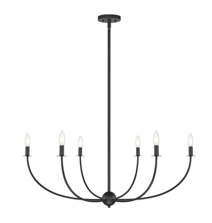 Shannon 6 Light Chandelier Matte Black