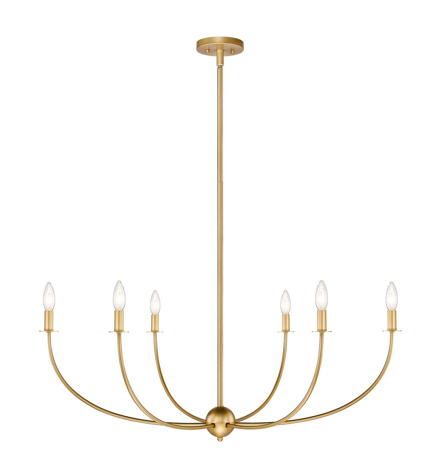 Shannon 6 Light Chandelier Rubbed Brass