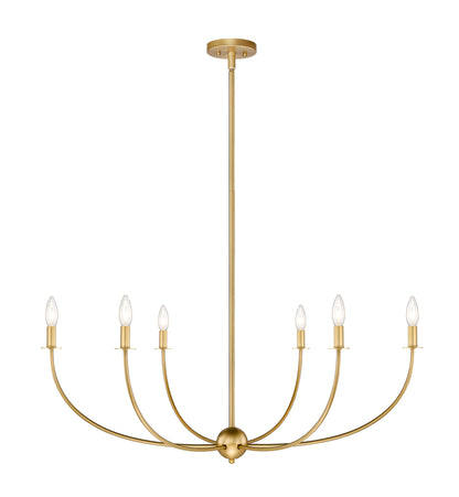 Shannon 6 Light Chandelier Rubbed Brass