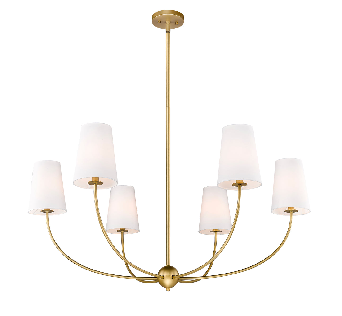 Shannon 6 Light Chandelier Rubbed Brass