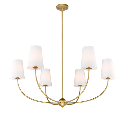 Shannon 6 Light Chandelier Rubbed Brass