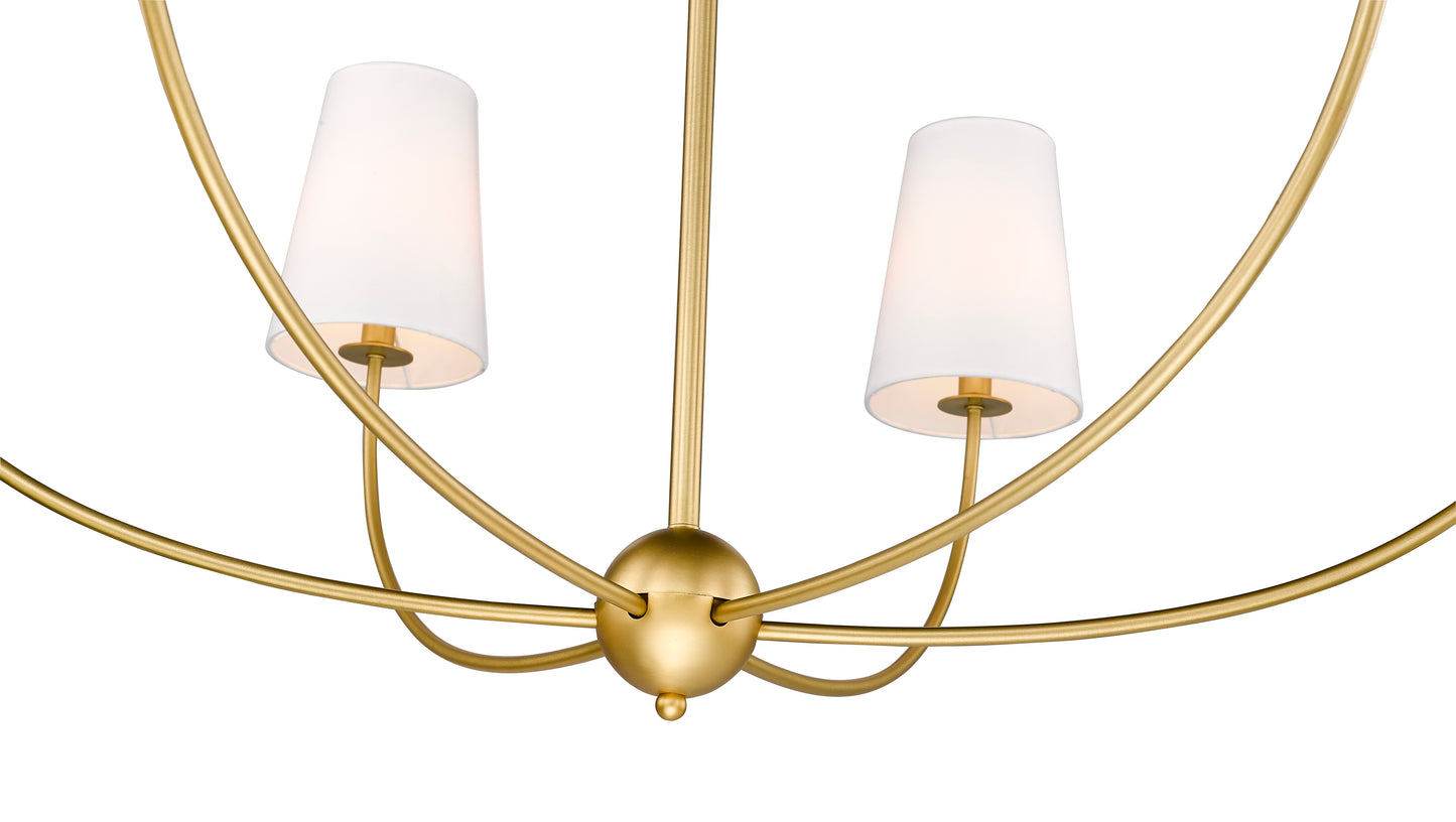 Shannon 6 Light Chandelier Rubbed Brass