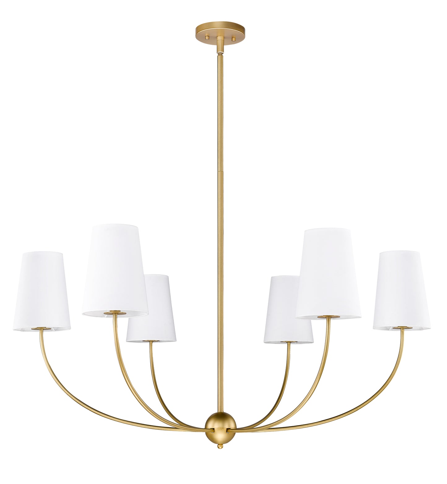 Shannon 6 Light Chandelier Rubbed Brass