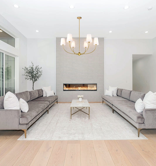 Shannon 6 Light Chandelier Rubbed Brass