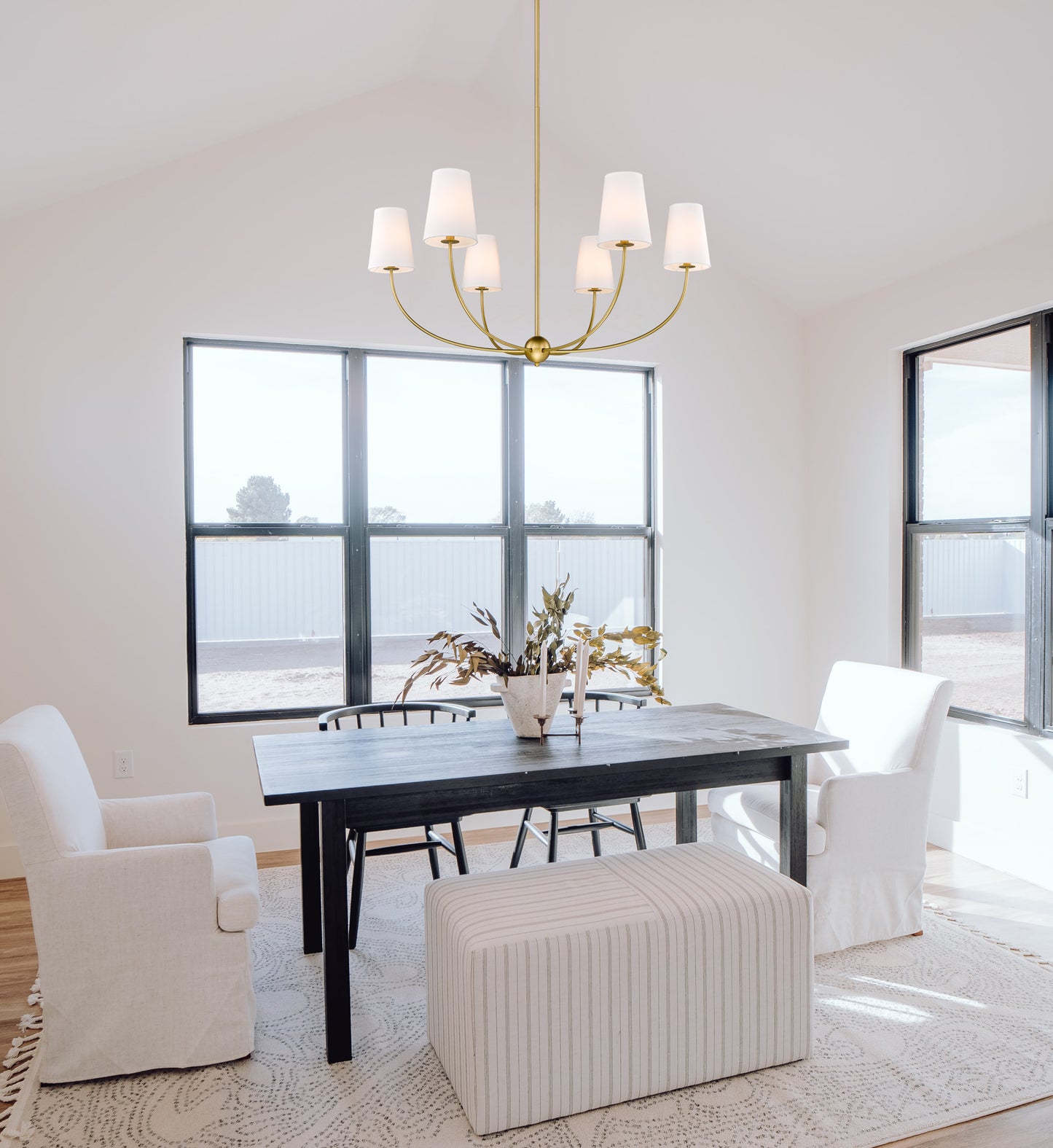 Shannon 6 Light Chandelier Rubbed Brass