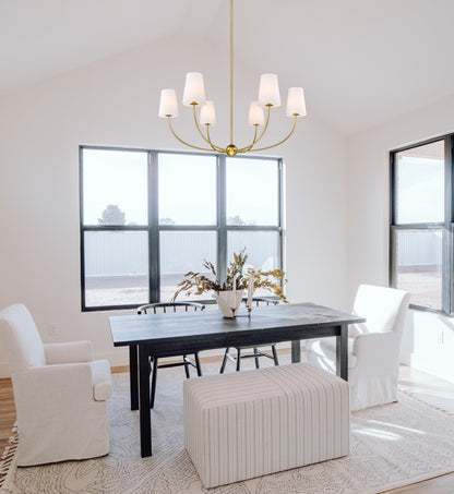 Shannon 6 Light Chandelier Rubbed Brass