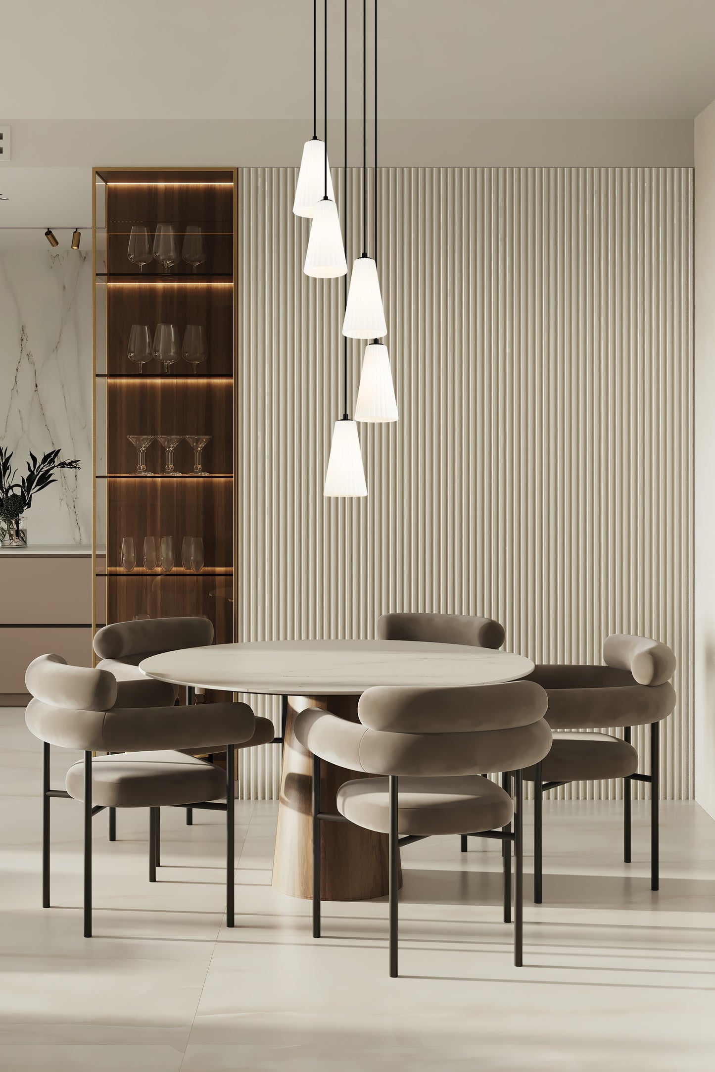 Farrell 5 Light Chandelier Matte Black