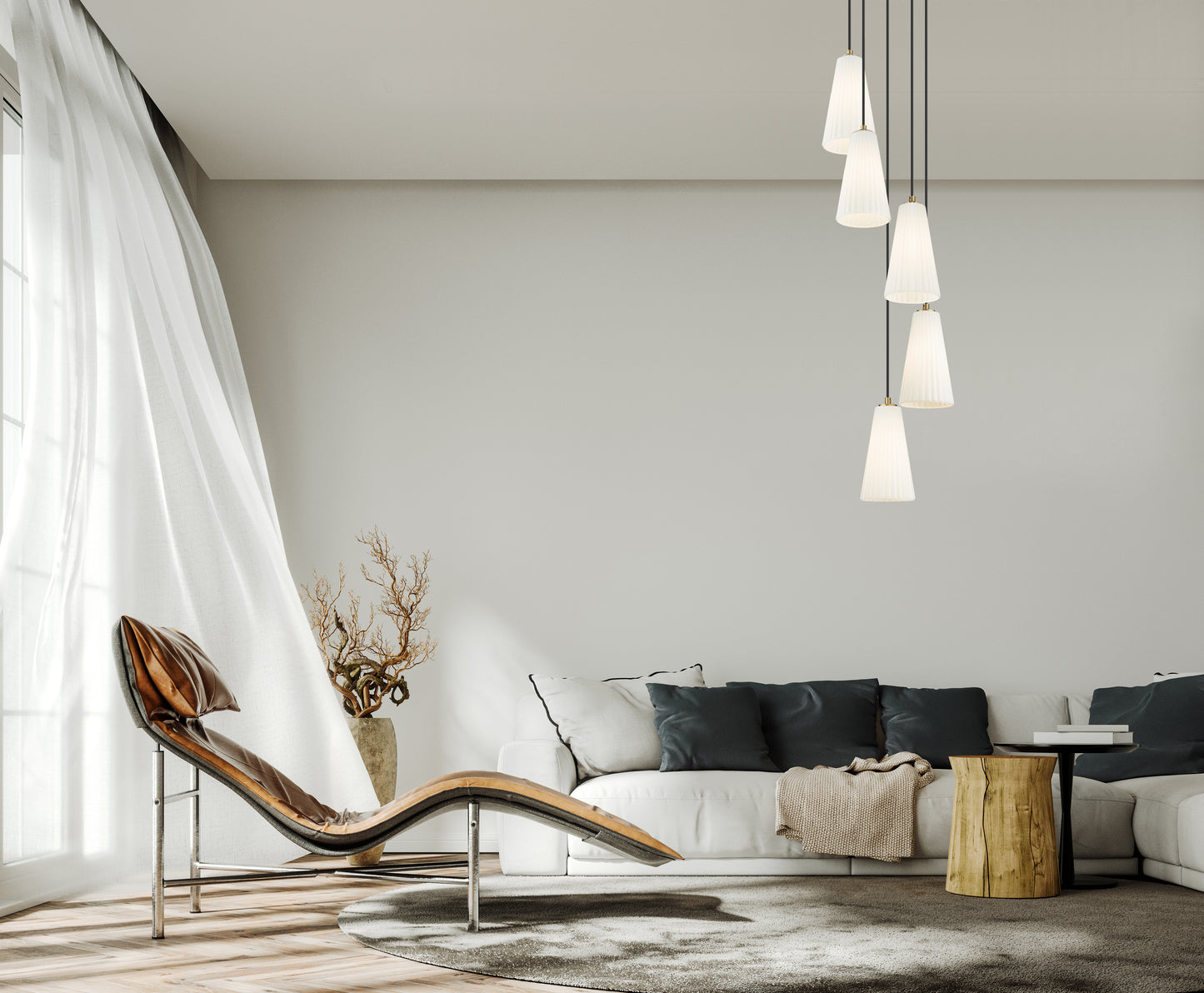 Farrell 5 Light Chandelier Modern Gold