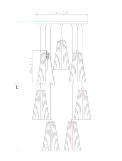 Farrell 7 Light Chandelier Modern Gold