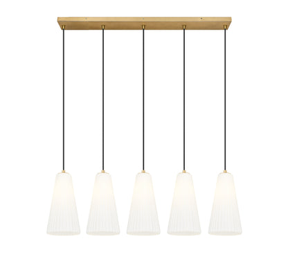 Farrell 5 Light Linear Chandelier Modern Gold