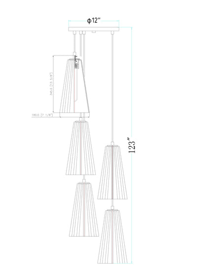 Farrell 5 Light Chandelier Brushed Nickel