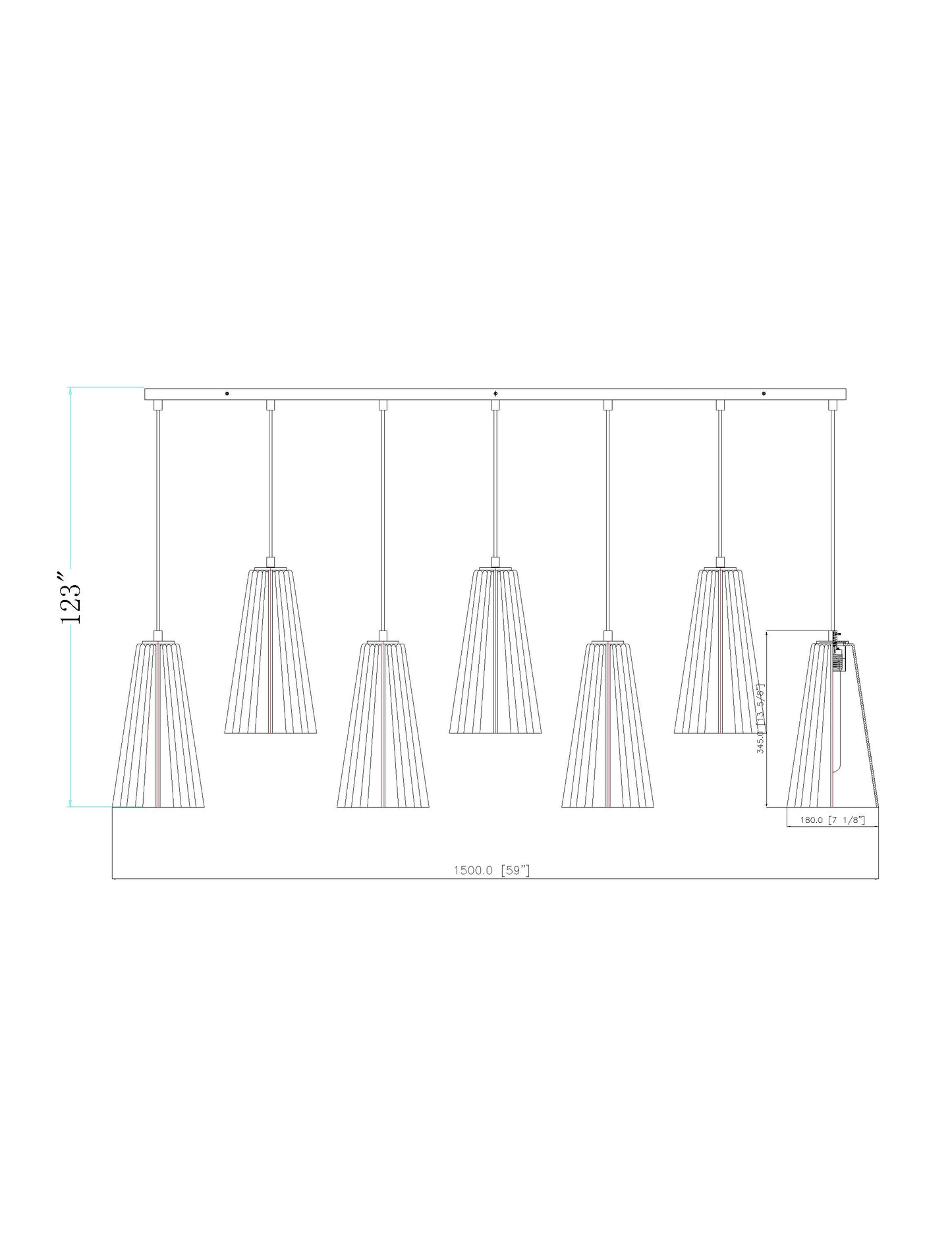 Farrell 7 Light Linear Chandelier Modern Gold