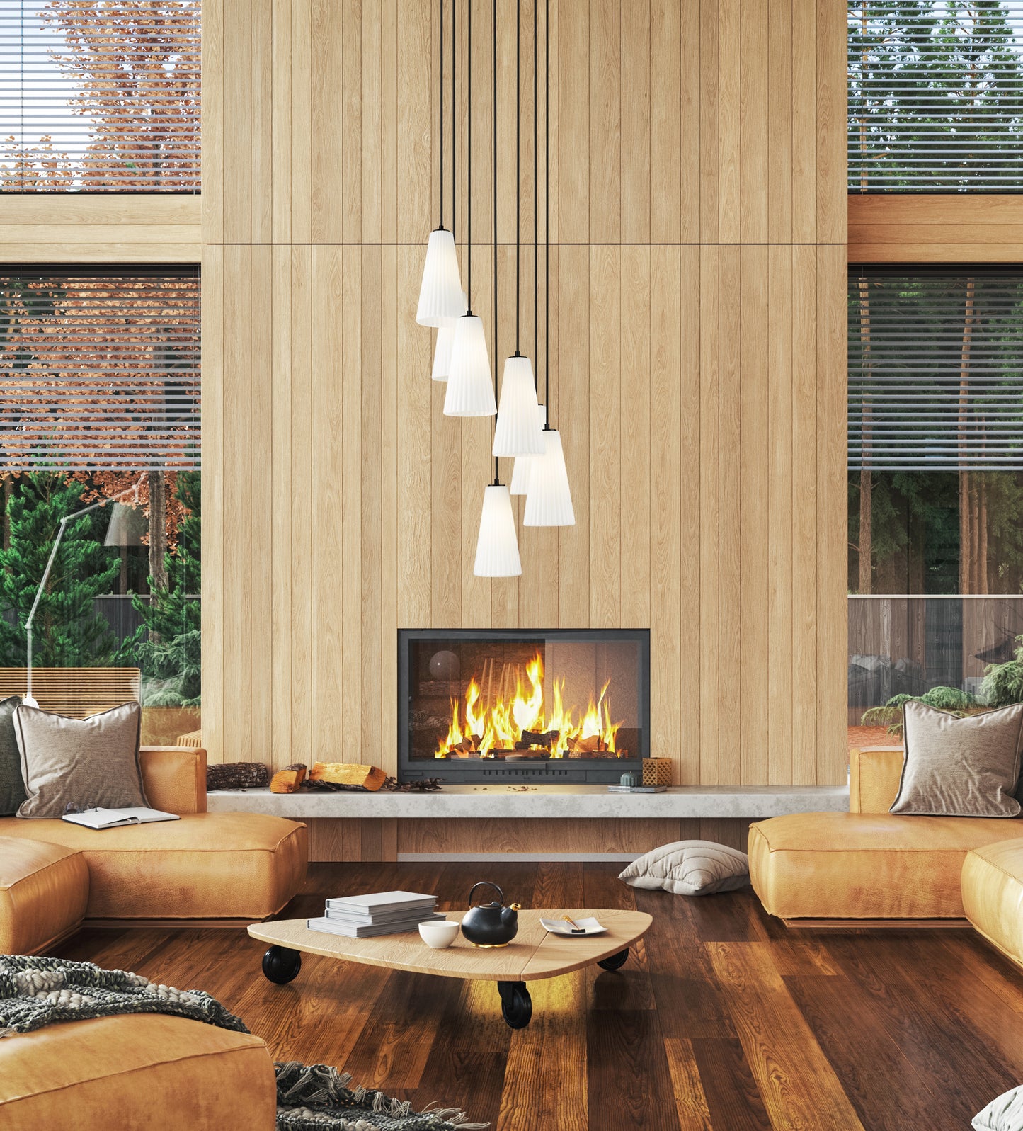 Farrell 7 Light Chandelier Matte Black