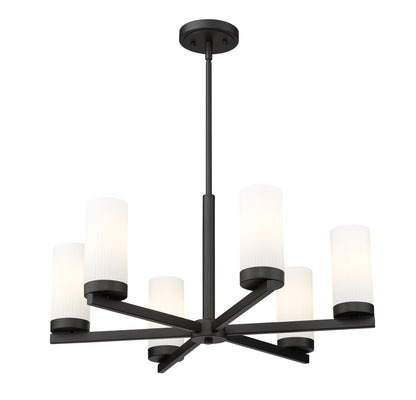 Danica 6 Light Chandelier Matte Black