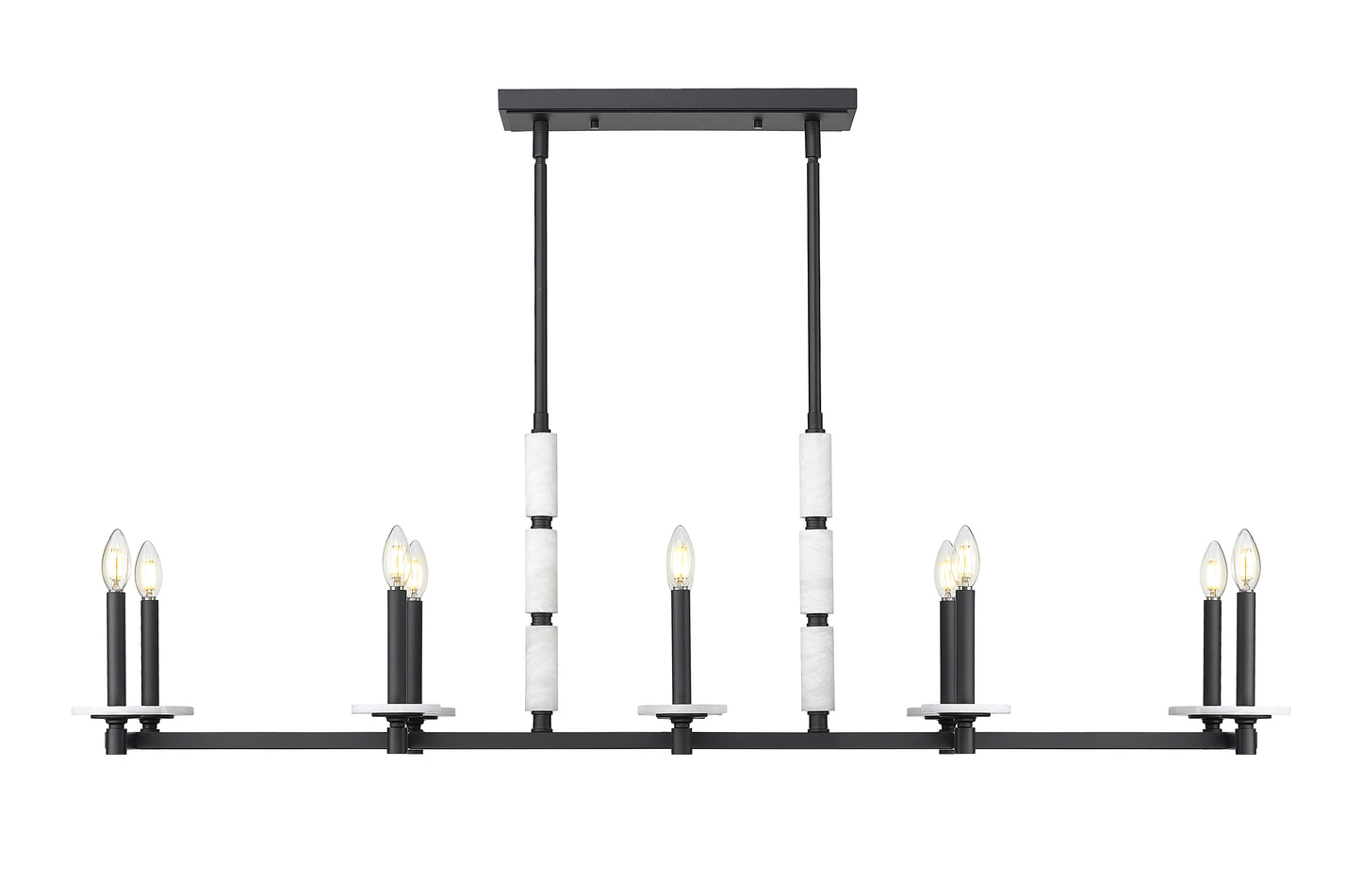Kaden 10 Light Linear Chandelier Matte Black