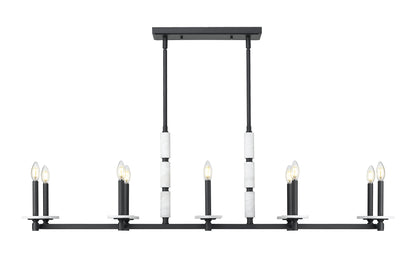 Kaden 10 Light Linear Chandelier Matte Black