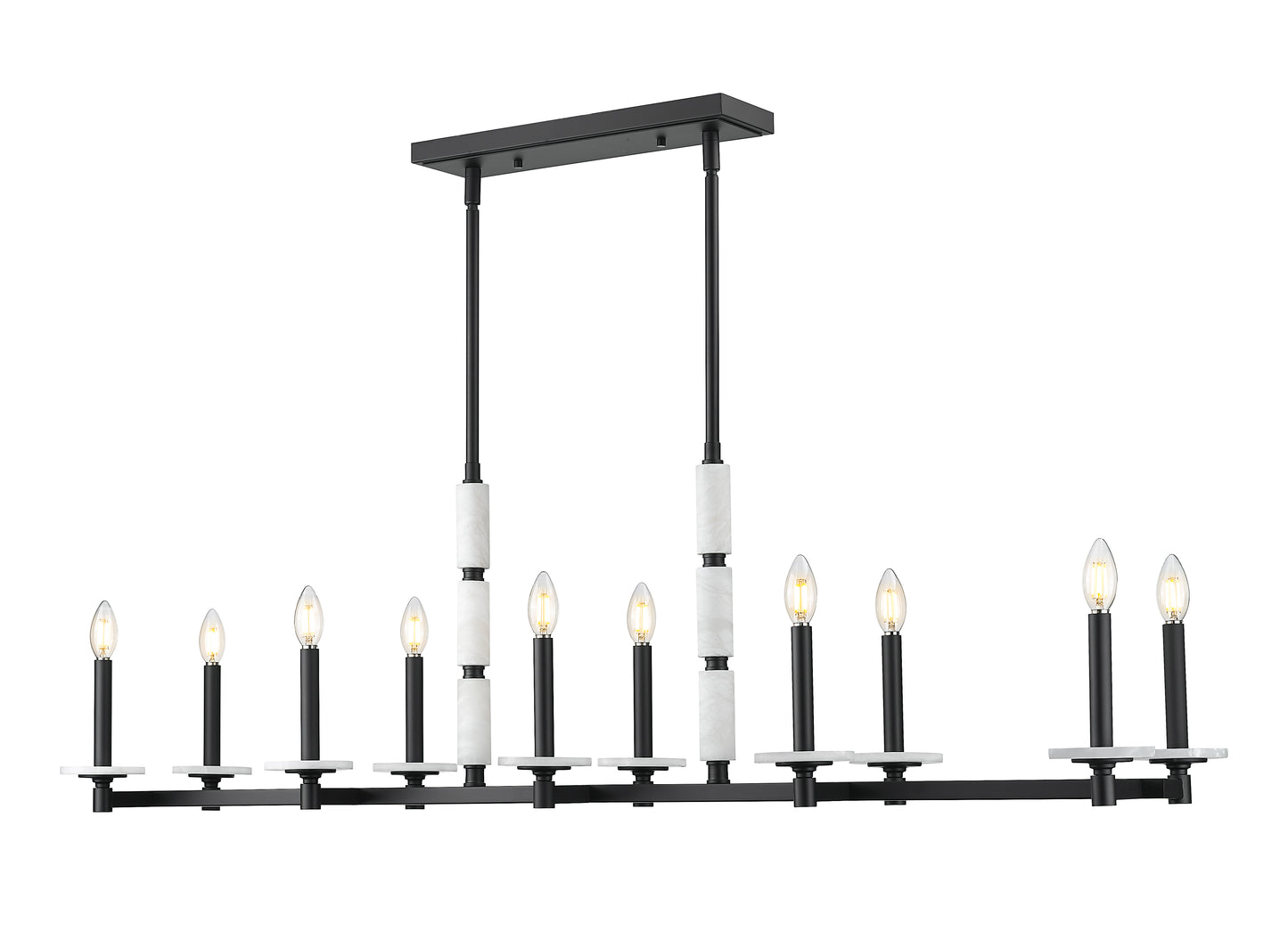 Kaden 10 Light Linear Chandelier Matte Black