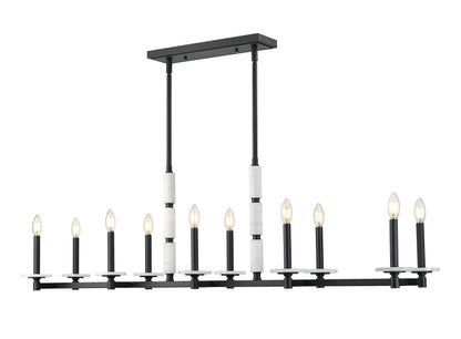 Kaden 10 Light Linear Chandelier Matte Black