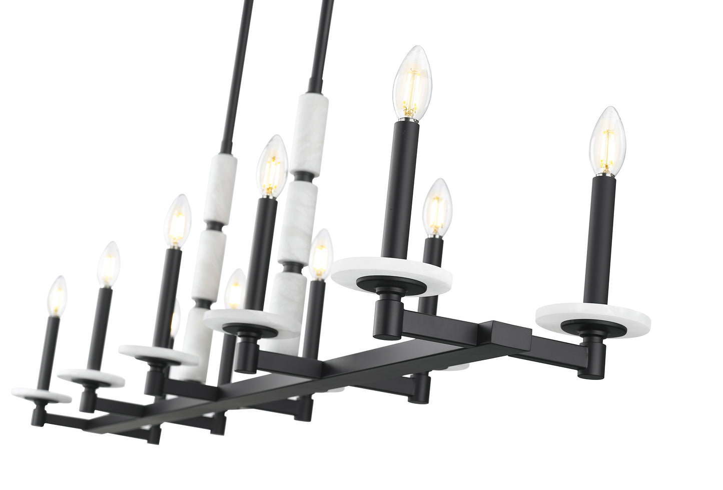 Kaden 10 Light Linear Chandelier Matte Black