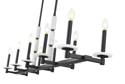 Kaden 10 Light Linear Chandelier Matte Black