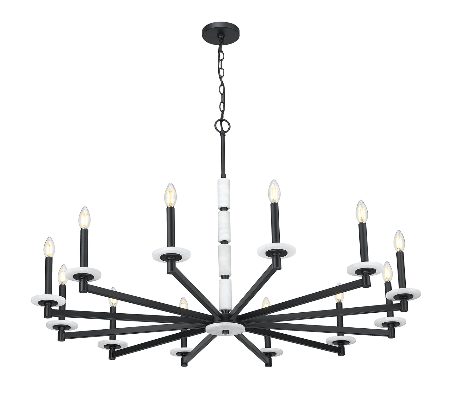 Kaden 12 Light Chandelier Matte Black