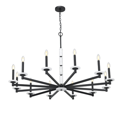 Kaden 12 Light Chandelier Matte Black