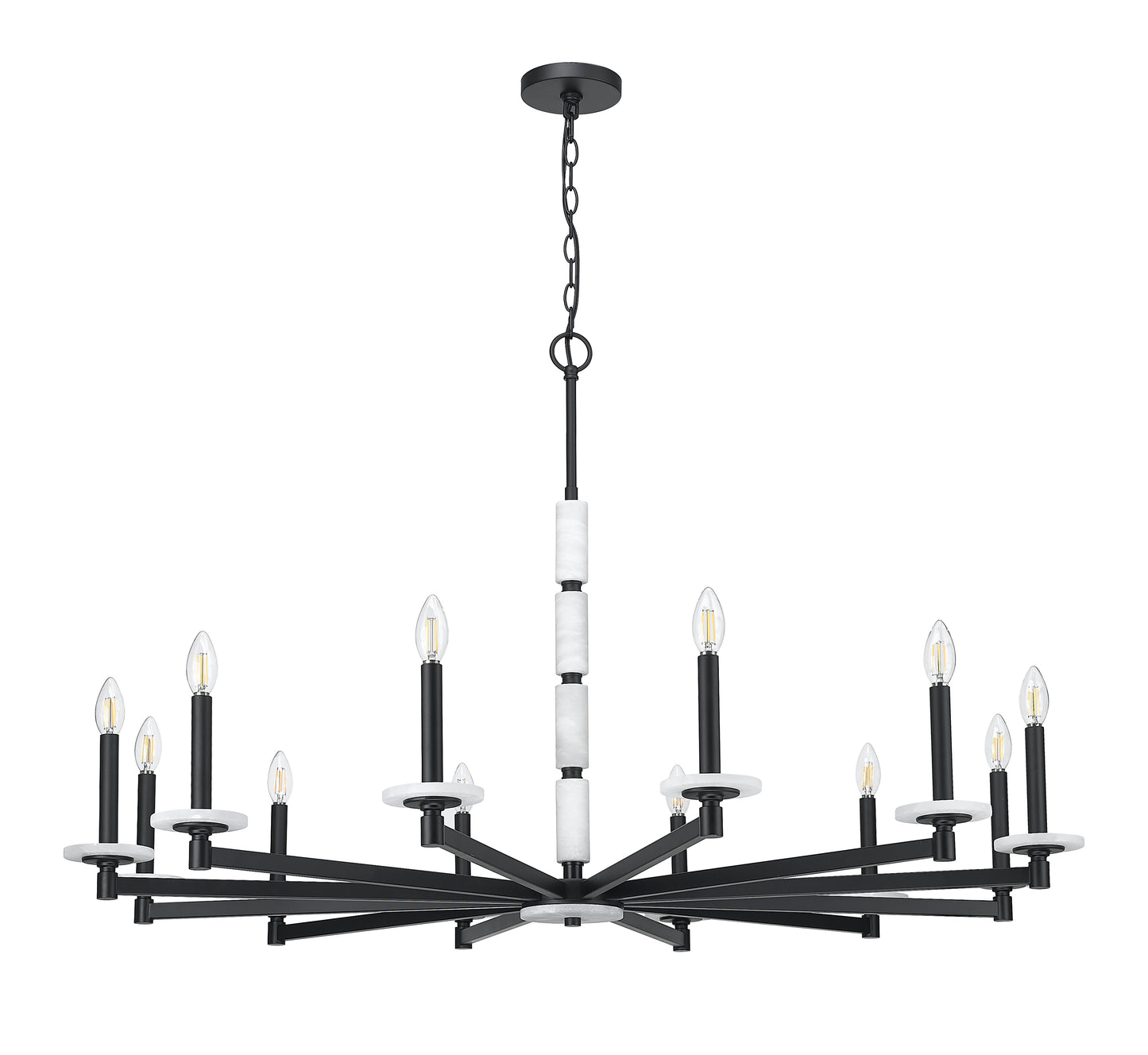 Kaden 12 Light Chandelier Matte Black