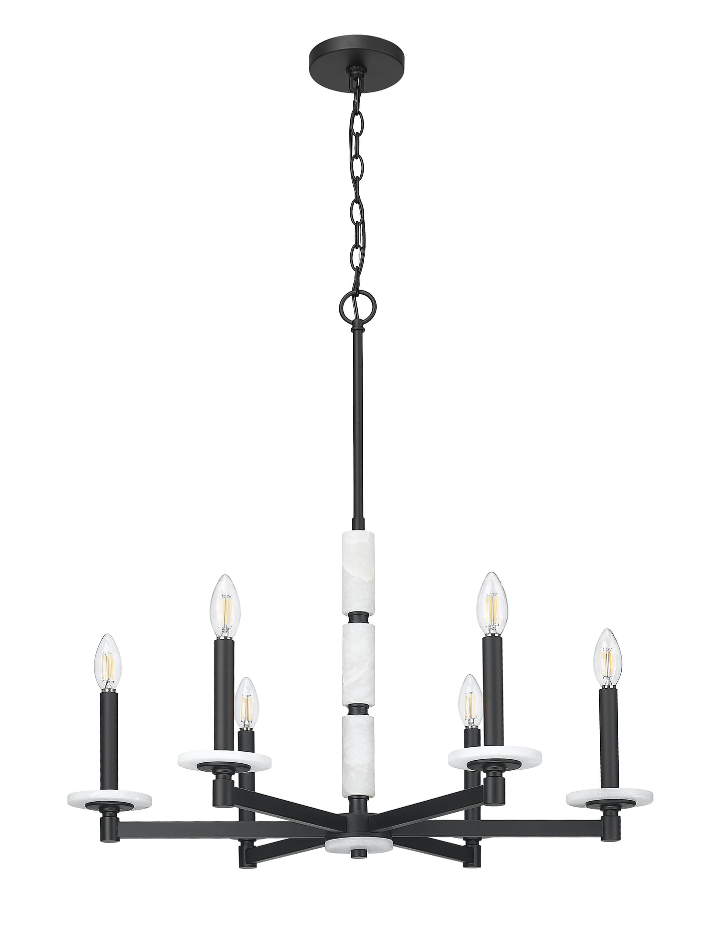 Kaden 6 Light Chandelier Matte Black