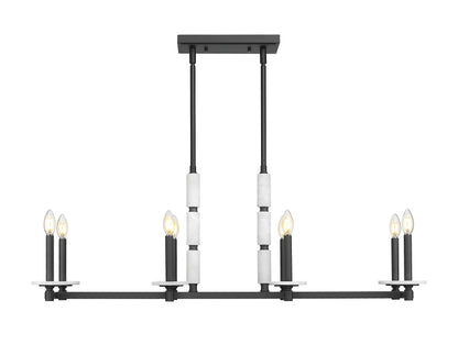 Kaden 8 Light Linear Chandelier Matte Black