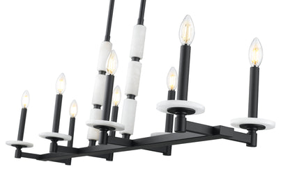 Kaden 8 Light Linear Chandelier Matte Black