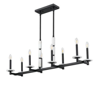 Kaden 8 Light Linear Chandelier Matte Black