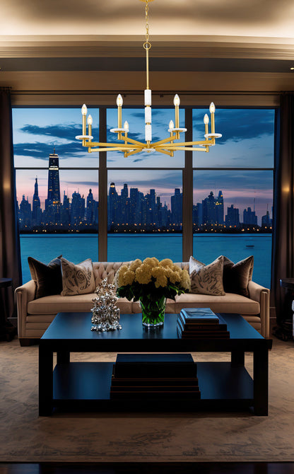 Kaden 8 Light Chandelier Modern Gold