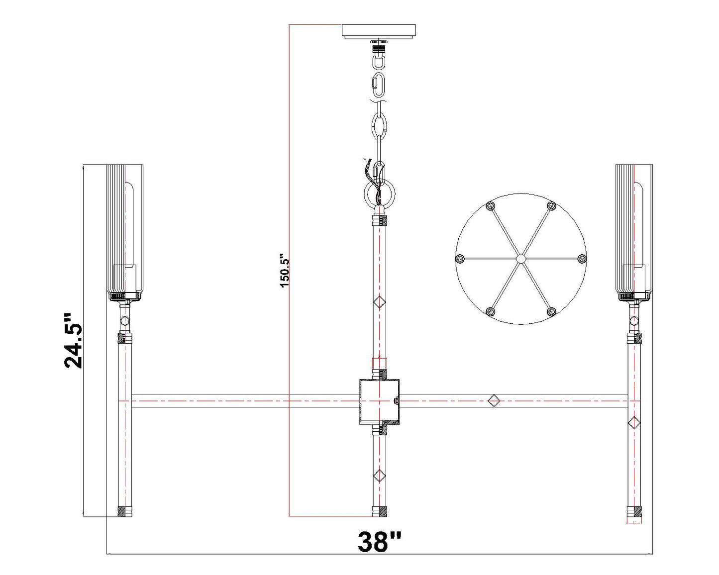 Esme 6 Light Chandelier Brushed Nickel