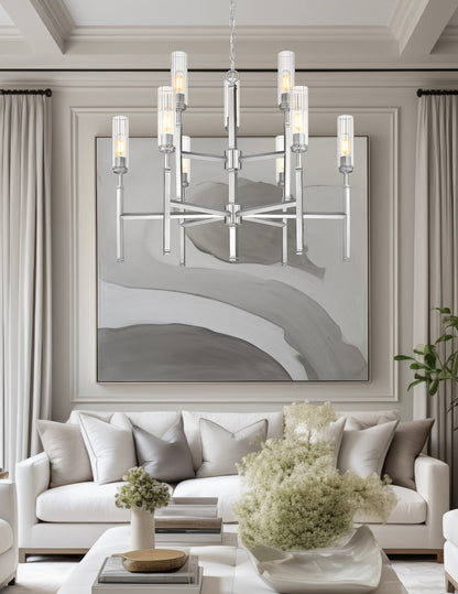 Esme 9 Light Chandelier Brushed Nickel