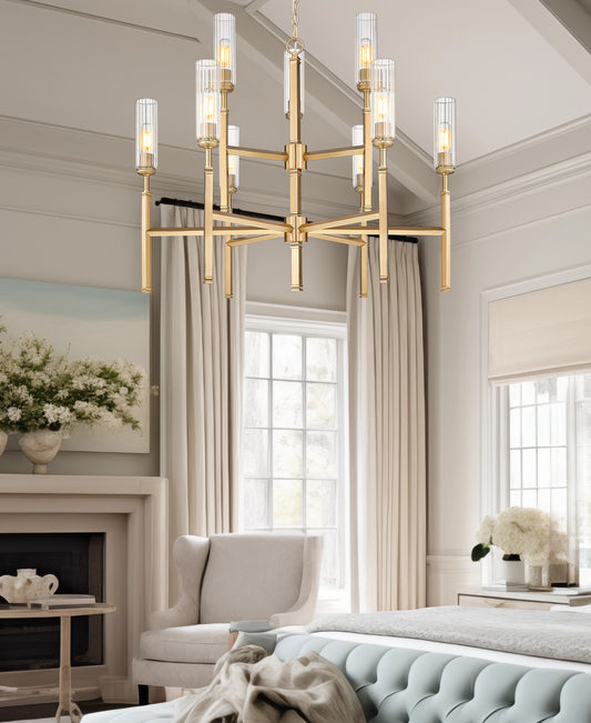 Esme 9 Light Chandelier Modern Gold