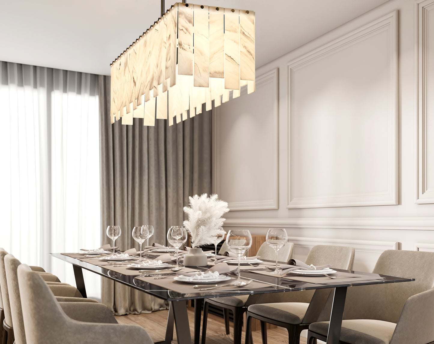 Viviana 5 Light Linear Chandelier Polished Nickel