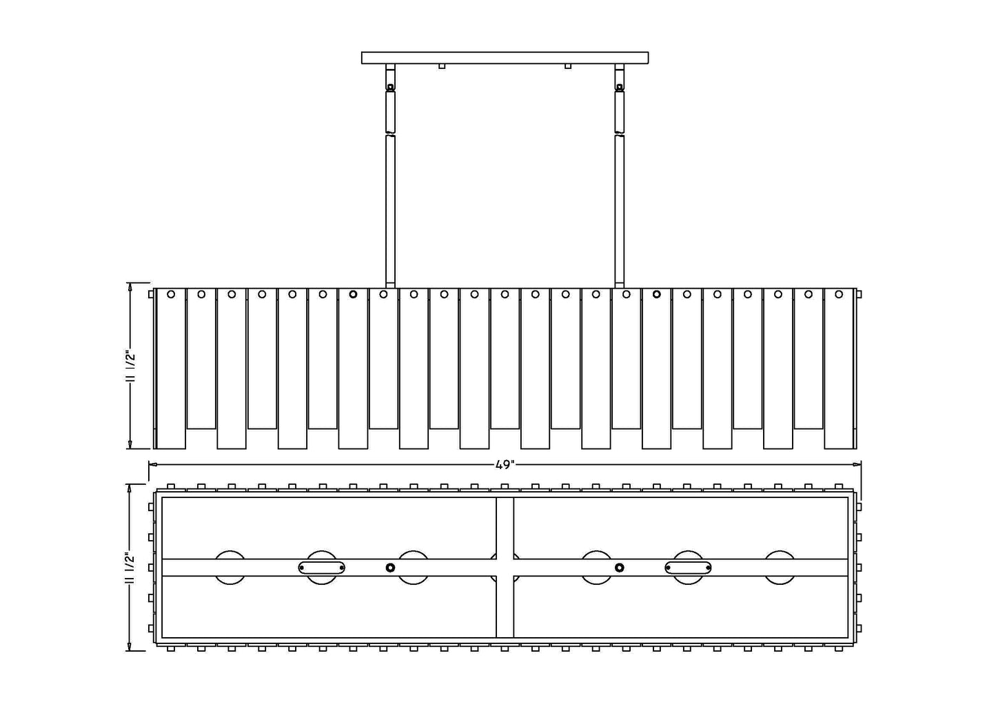 Viviana 7 Light Linear Chandelier Polished Nickel
